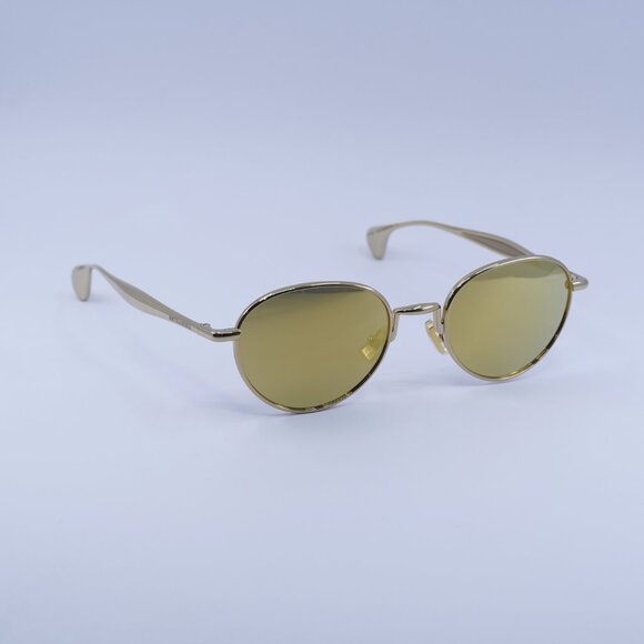 Bottega Veneta BV1396S 002 Sunglasses Gold Round Frame, Grey with Gold Lenses main image 8